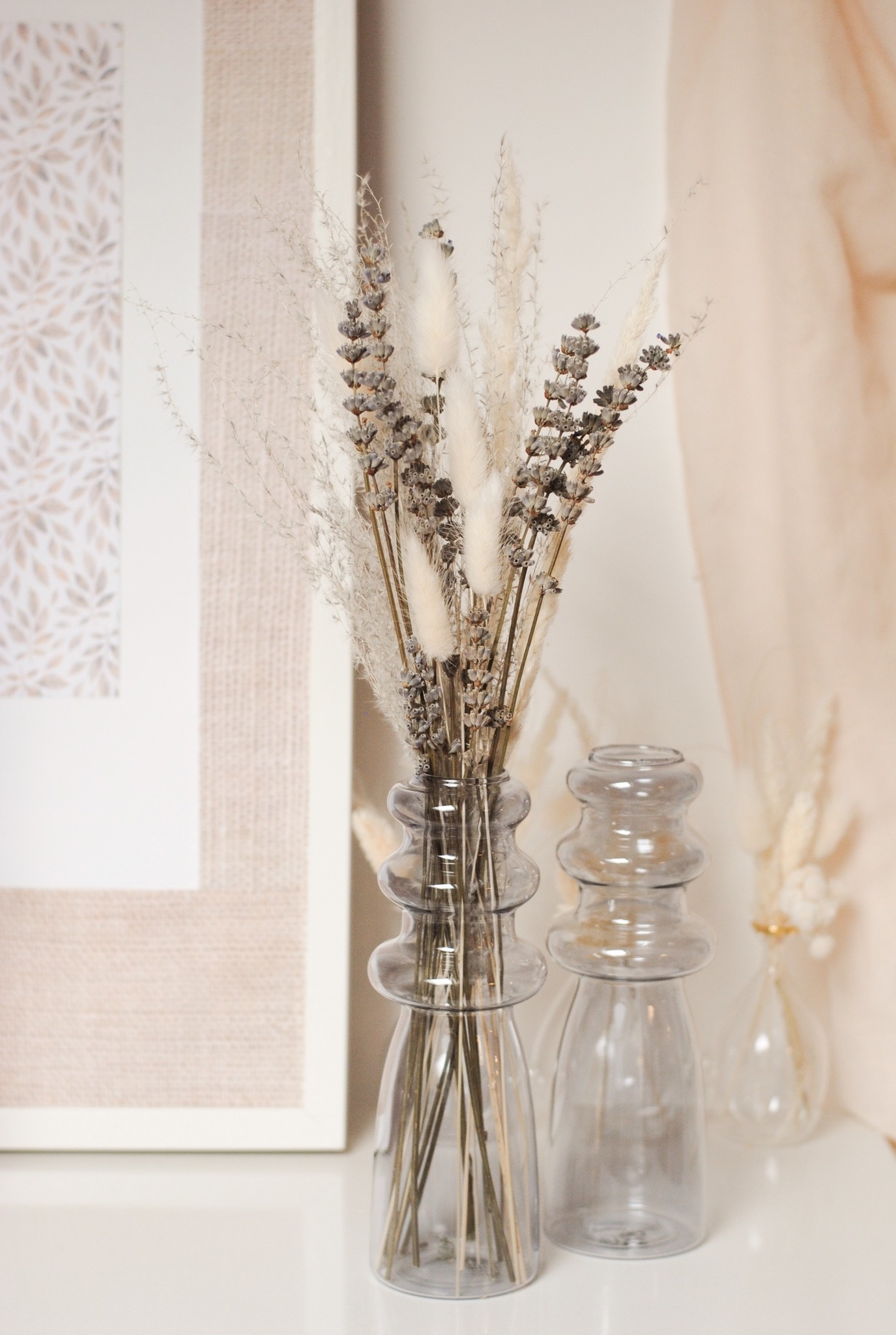 GREY GLASS RIPPLE VASE