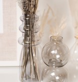 GREY GLASS RIPPLE VASE