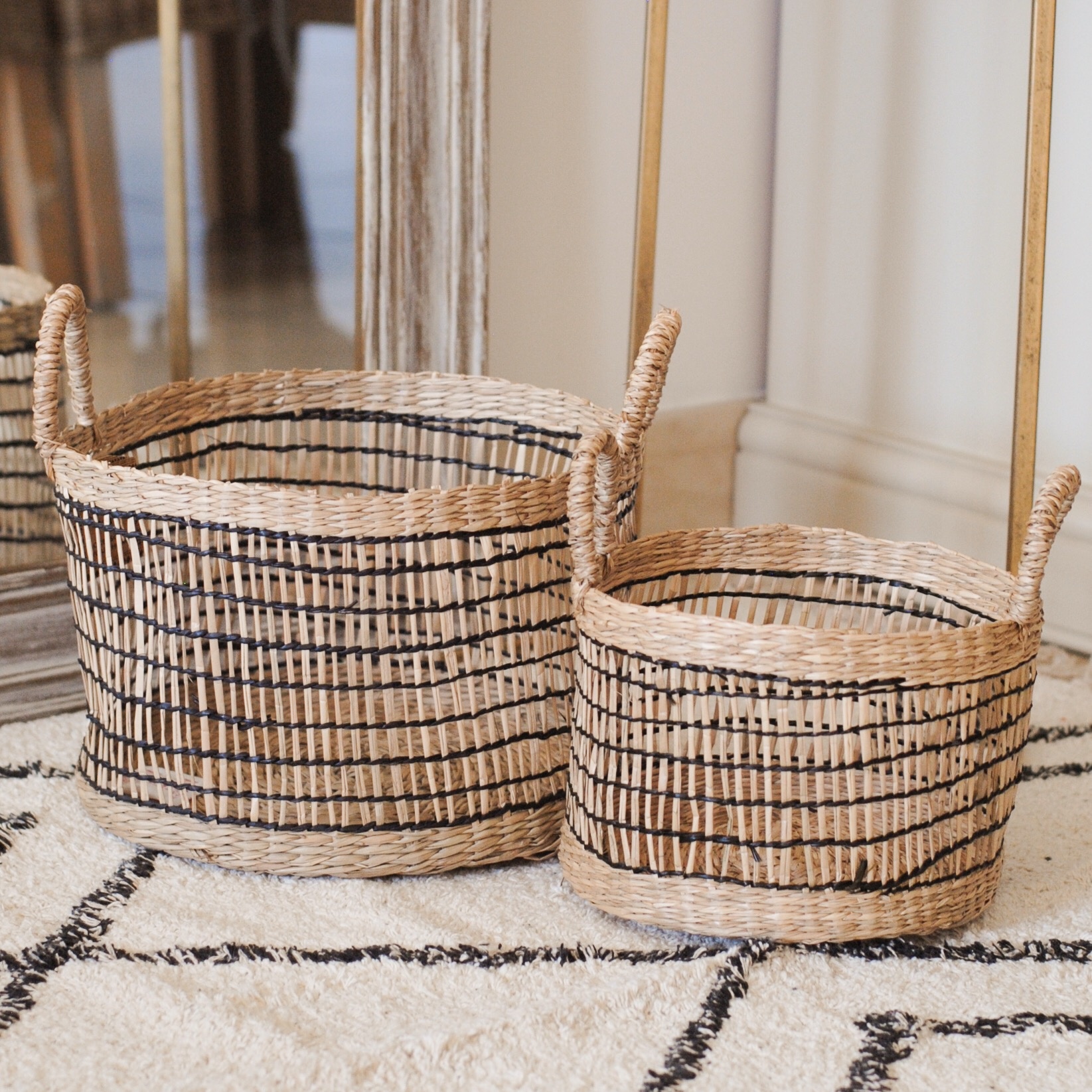 SEAGRASS WOVEN BASKET - LARGE