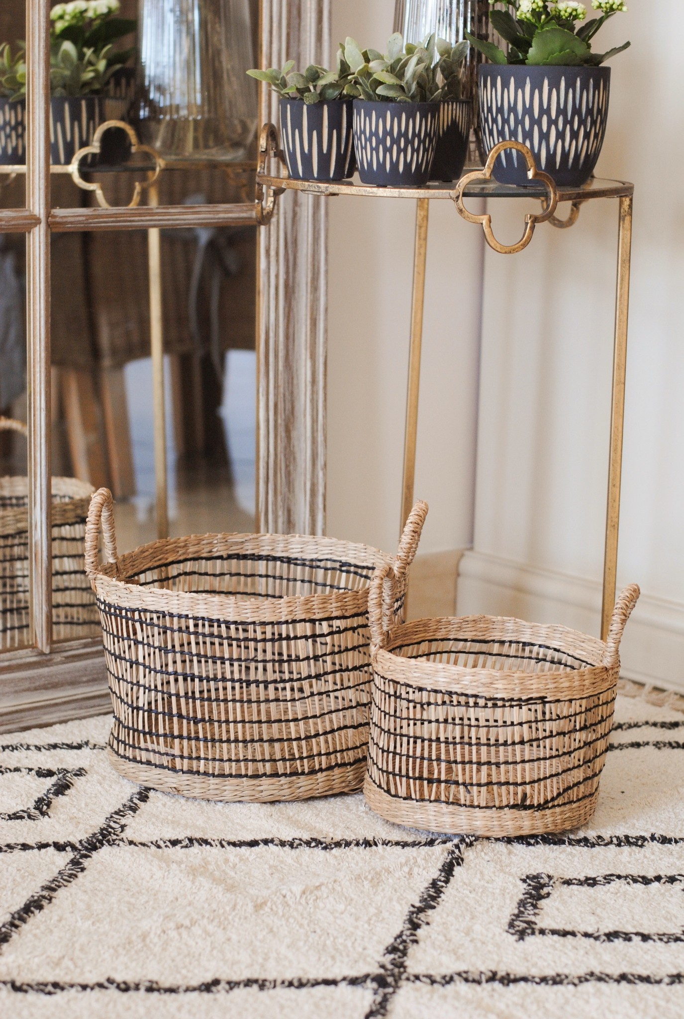 SEAGRASS WOVEN BASKET - LARGE