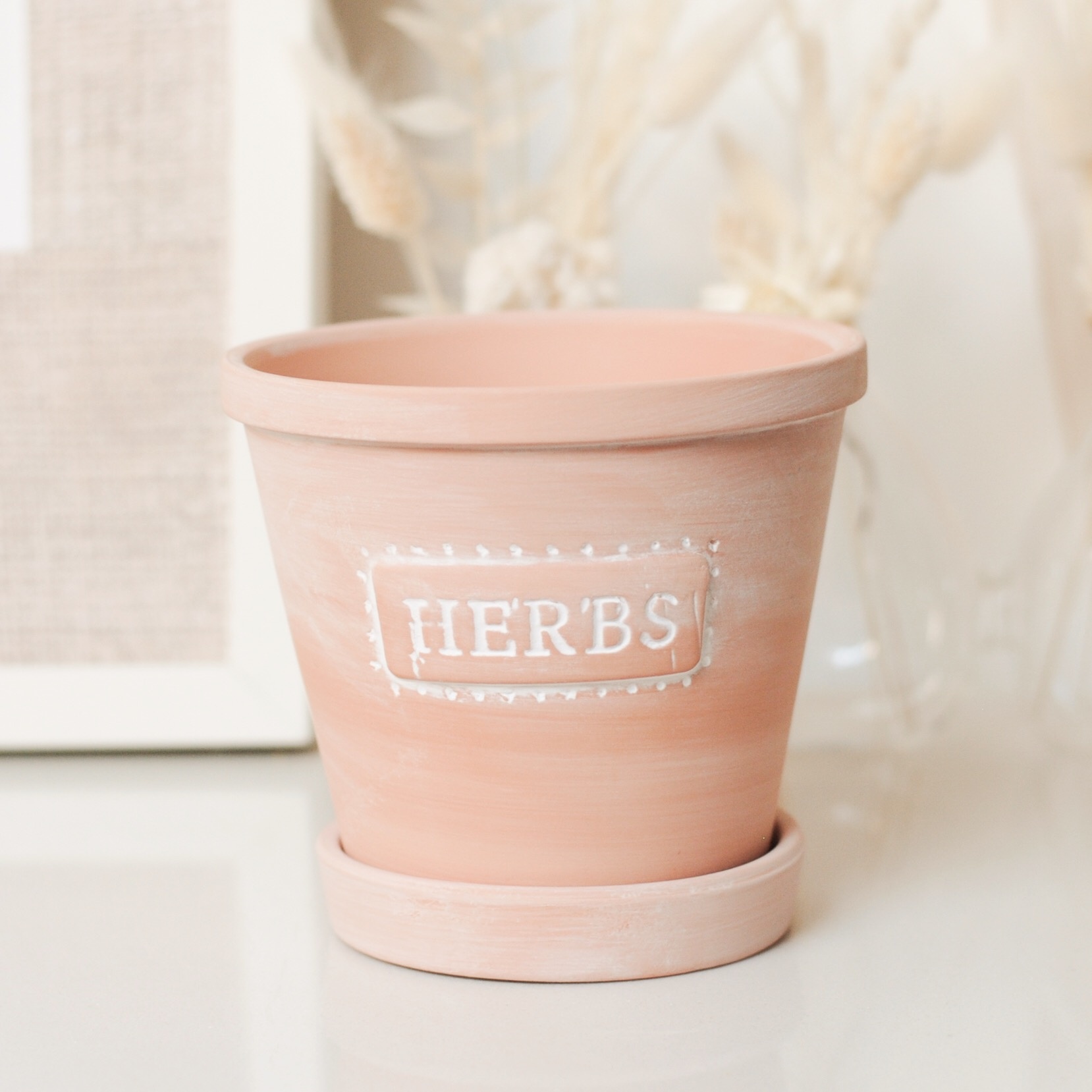 HERBS - TERRACOTTA PLANTER WITH SAUCER