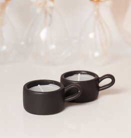 SMALL CANDLE WITH CANDLE HOLDER - BLACK