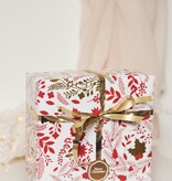 Kerst Cadeaupapier - Red & Gold Christmas (Opgelet, door drukte neemt inpakken een dag langer in beslag.)