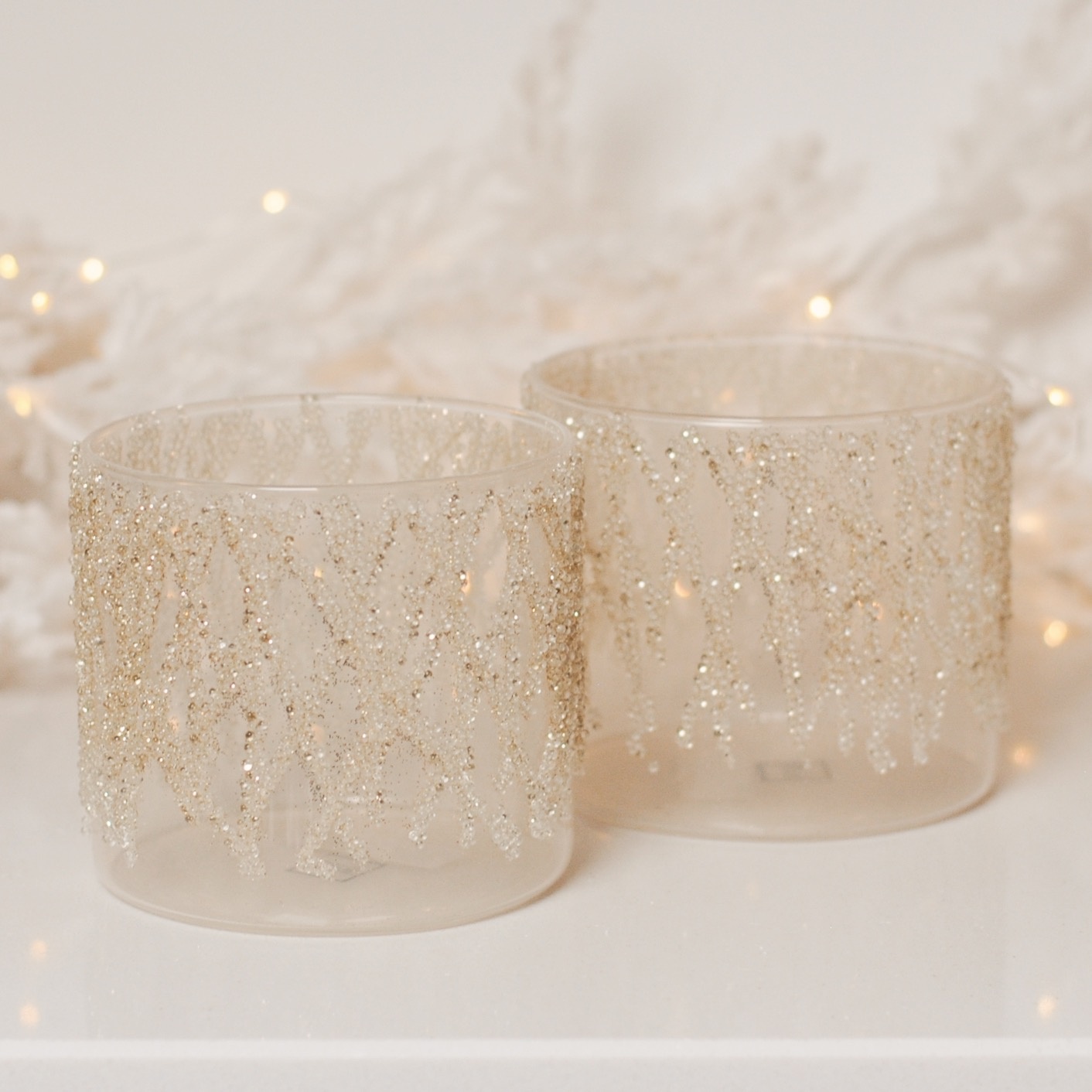 PEARLY CHAMPAGNE TEALIGHT HOLDER