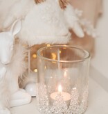 TEALIGHT HOLDER WITH ICE CRYSTALS