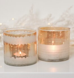 GOLD & MATTE II GLASS TEALIGHT HOLDER