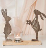 BUNNY THEELICHTHOUDER IN MANGO HOUT