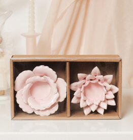 FLOWER TEALIGHT HOLDERS - SET VAN 2