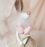 BUNNY WITH JUTE EARS AND FLOWERS