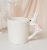 WHITE & PINK BUNNY MUG