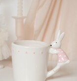 WHITE & PINK BUNNY MUG