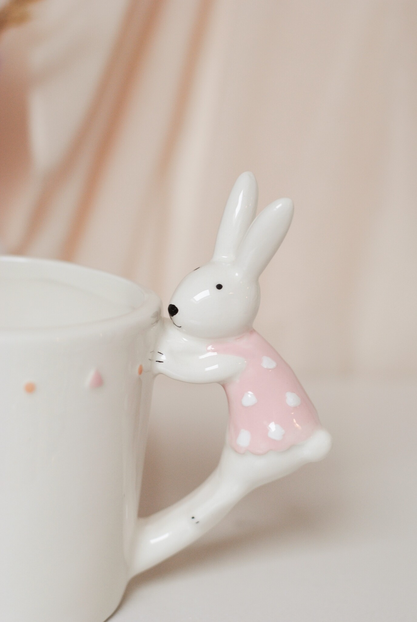 WHITE & PINK BUNNY MUG