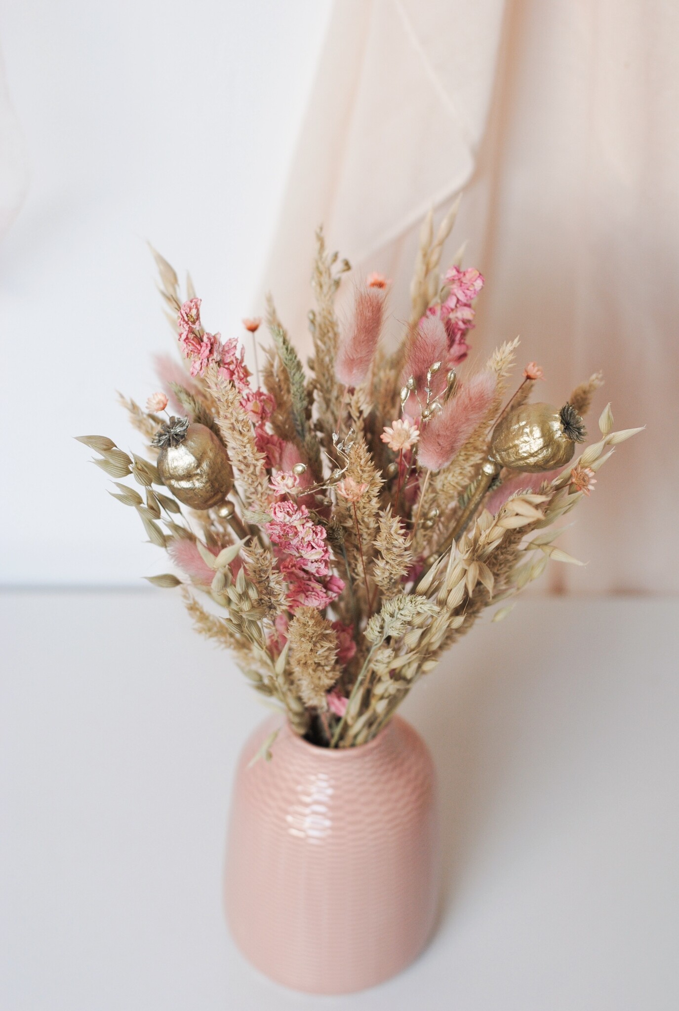 SPRING BOUQUET & PINK PATTERNED VASE