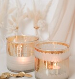 GOLD & MATTE II GLASS TEALIGHT HOLDER