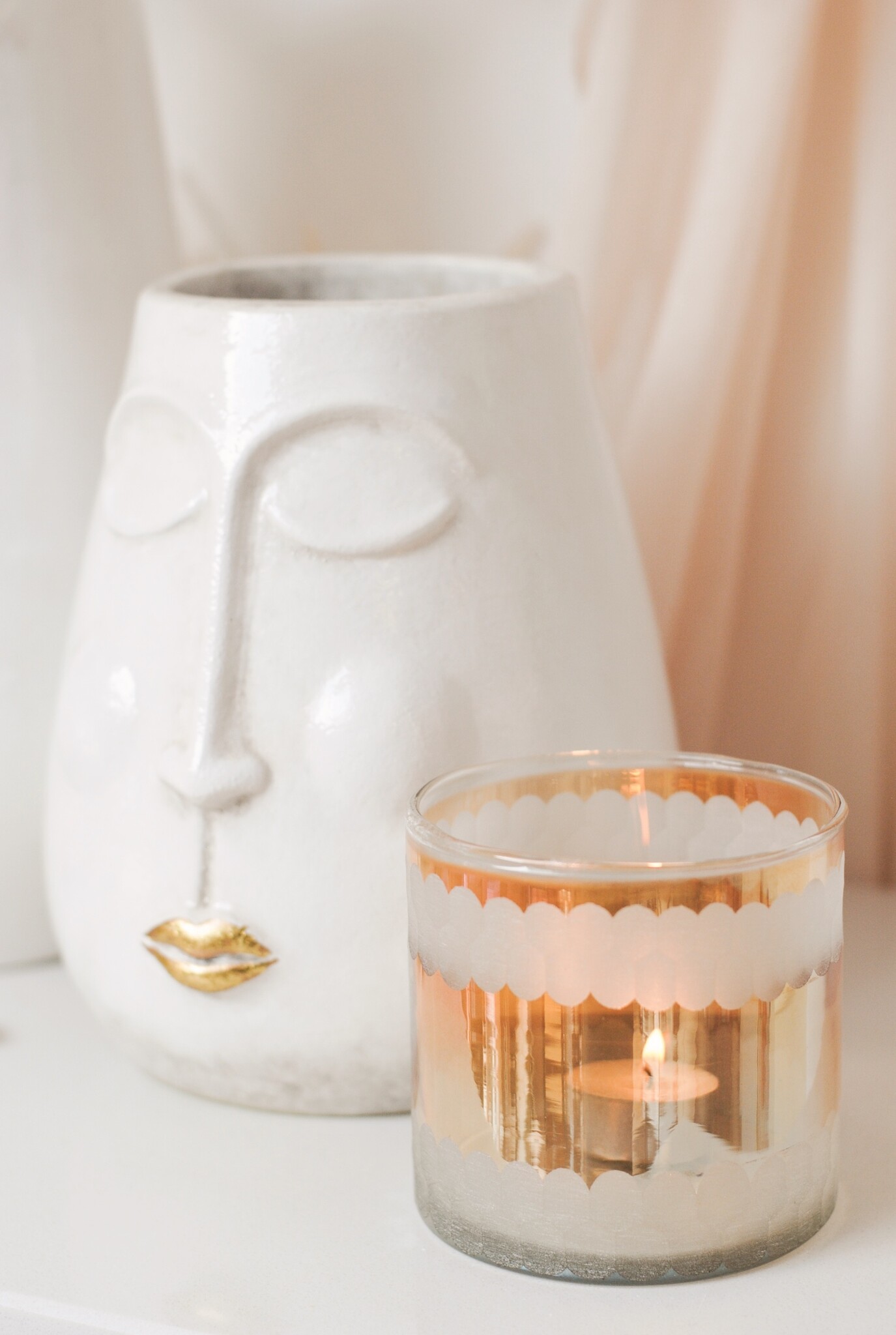 GOLD & MATTE II GLASS TEALIGHT HOLDER