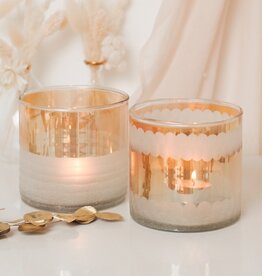 GOLD & MATTE II GLASS TEALIGHT HOLDER