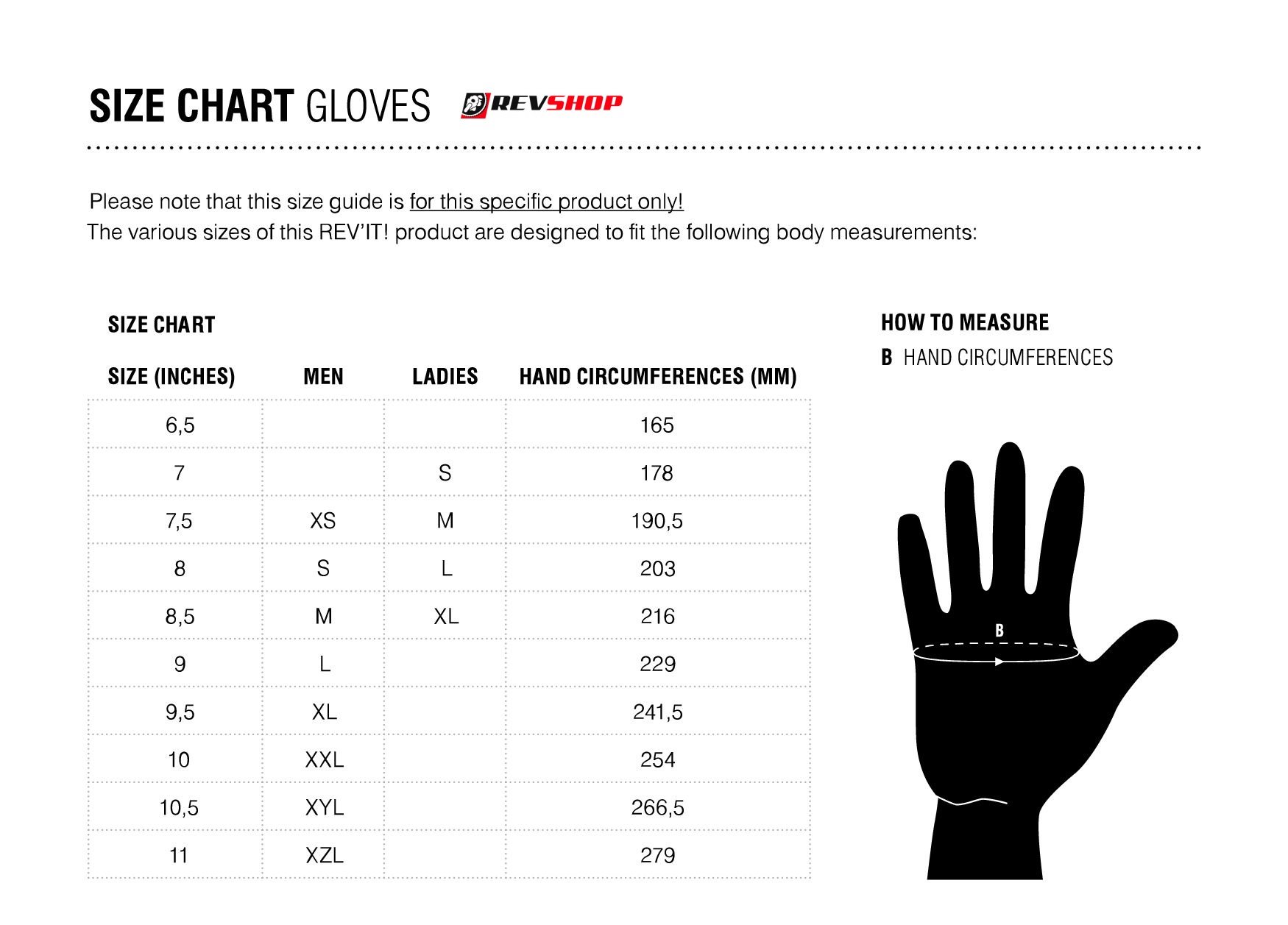 Tcx Size Chart