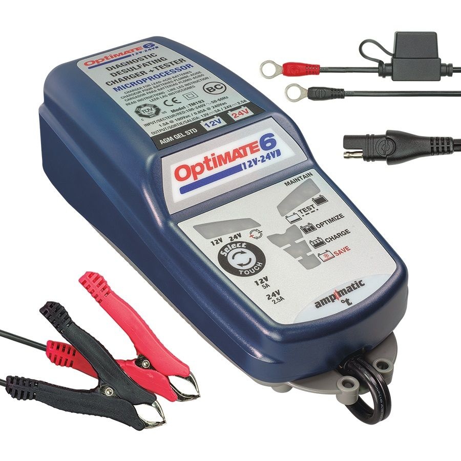 Tecmate Optimate 6 12V 24V Tm194 Trickle Charger - Revshop.eu