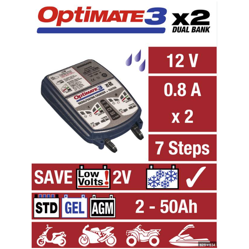 TecMate Tecmate Optimate 3 X 2 Bank Druppellader