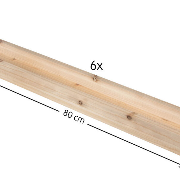 Waterbaan hout 8 meter - 12 delig