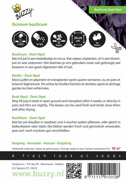 Rode basilicum kruidenzaden