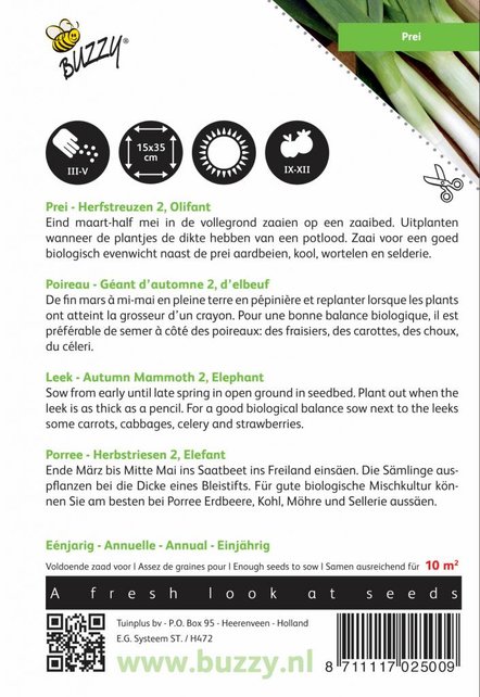 Herfst prei groentezaden Herfst prei groentezaden