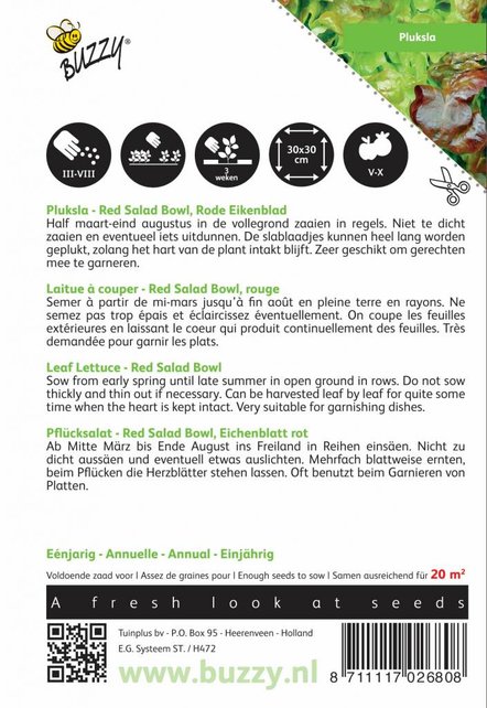 Pluksla eikenblad groentezaden Pluksla eikenblad groentezaden