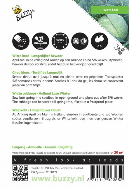 Witte kool Langedijker Bewaar zaden