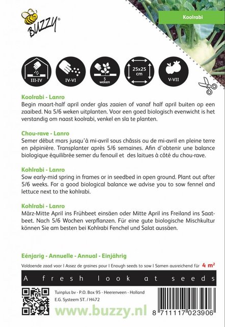 Koolrabi Lanro zaden Koolrabi Lanro zaden