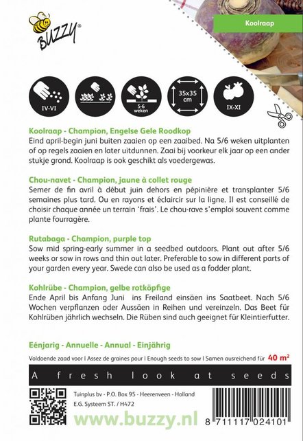 Koolraap Champion, Engelse Gele Roodkop Koolraap Champion, Engelse Gele Roodkop