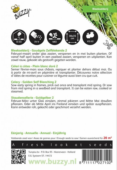 Bleekselderij Goudgele Zelfblekende 2 zaden