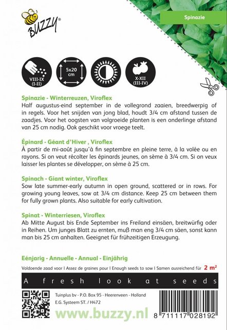 Spinazie Winterreuzen, Viroflex zaden