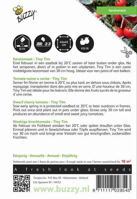 Kerstomaat Tiny Tim zaden