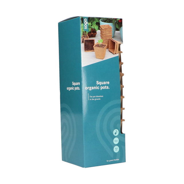 SOGO  turfpotjes 8cm vierkant 10st.