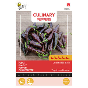 Dorset Naga Black Peperzaden – Extreem Hete Chili 5/5