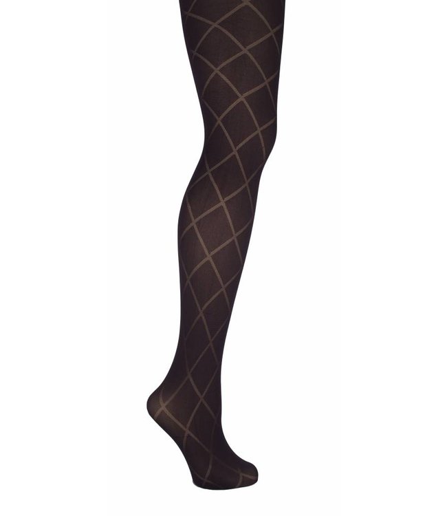 60 denier fashion panty met ruit