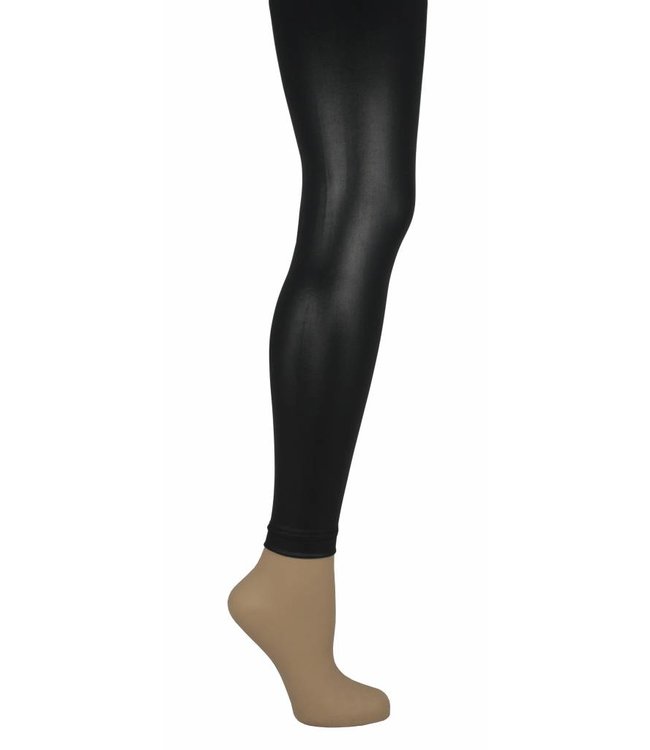 Leatherlook legging met fleece gevoerd - van Eck Beenmode