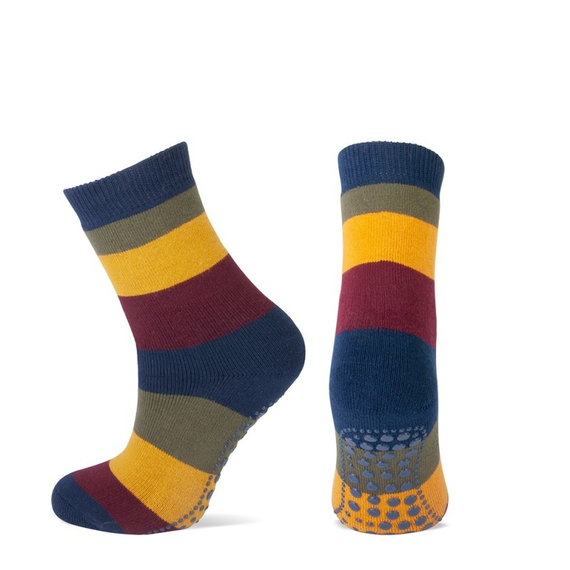 Persoon belast met sportgame Mus Conform Gestreepte antislip sokken voor in huis, gemaakt van zacht katoen - van Eck  Beenmode