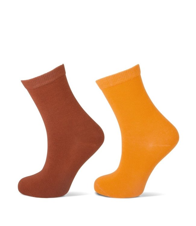 Yellow moon Katoenen kindersokken naadloos 2 paar