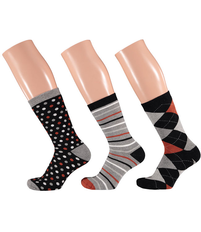 Apollo Badstof sokken katoen ruiten en stippen naadloos