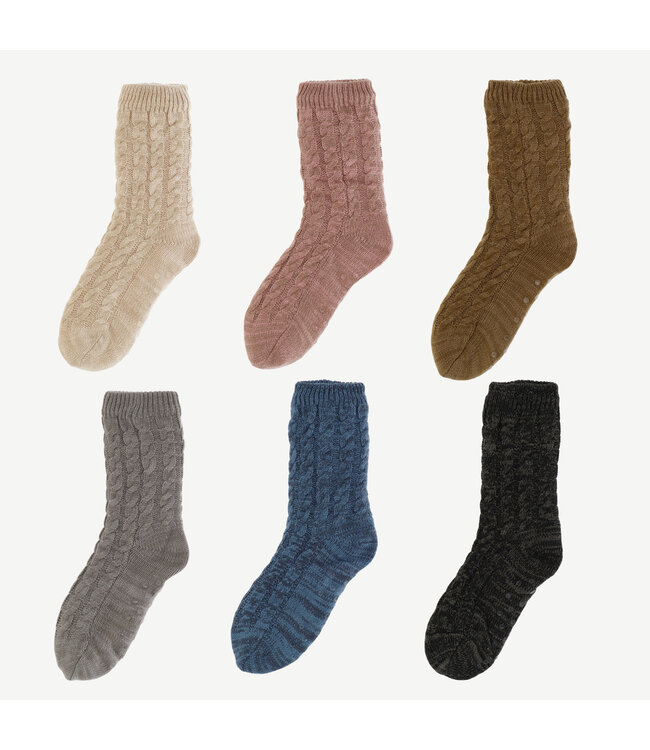 Basset Kabel huissokken met extra dikke voering en antislip