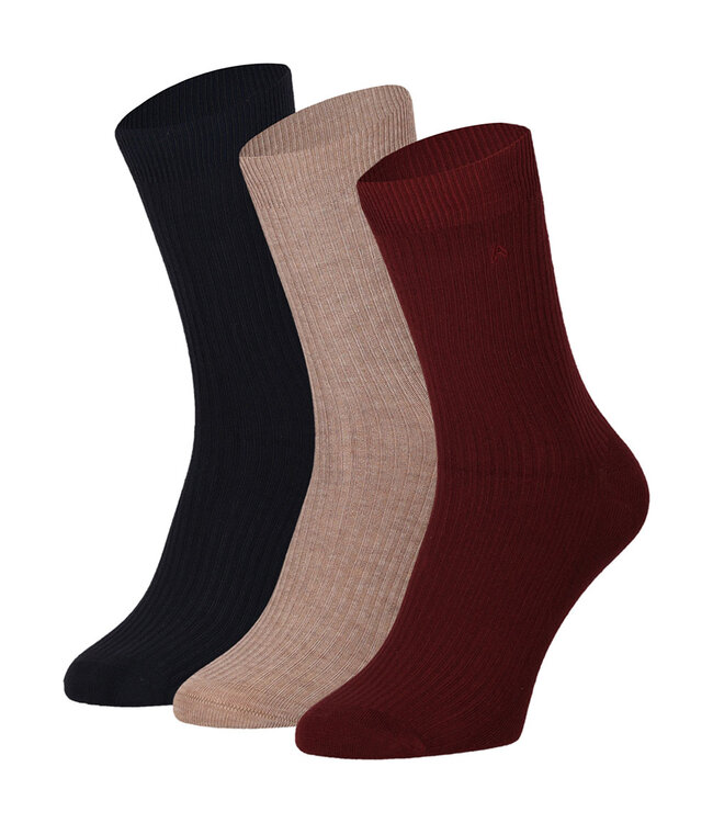 Apollo Bamboe sokken met rib motief naadloos 3 paar