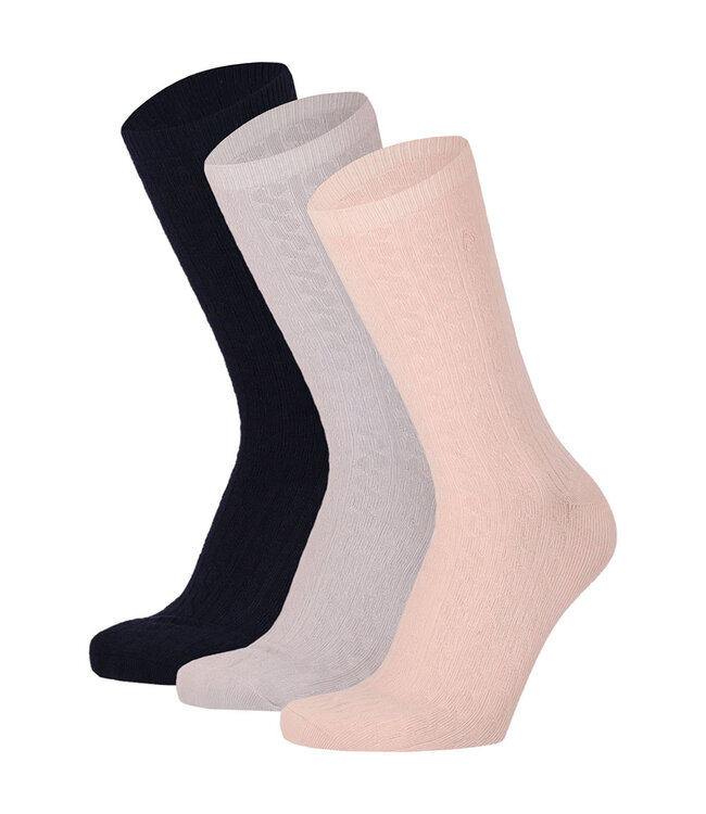 Apollo Bamboe sokken met kabel motief naadloos 3 paar