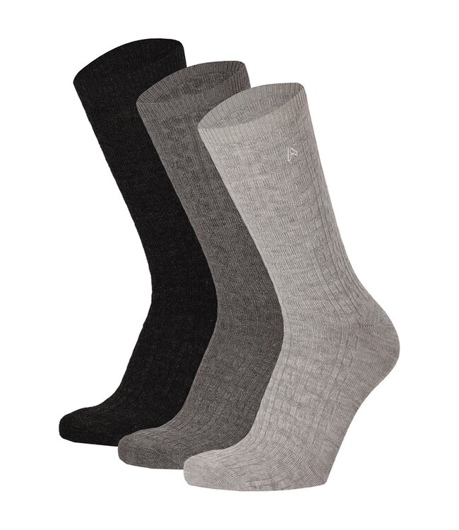 Apollo Bamboe sokken met kabel motief naadloos 3 paar