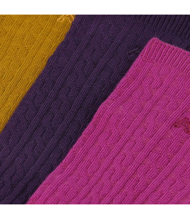 Apollo Bamboe sokken met kabel motief naadloos 3 paar