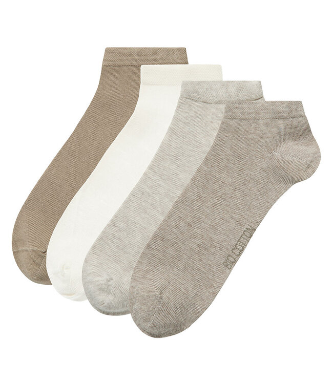 Apollo Biologisch katoenen enkelsokken naadloos 4 paar
