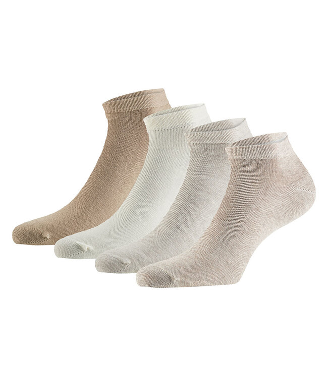 Apollo Biologisch katoenen enkelsokken naadloos 4 paar