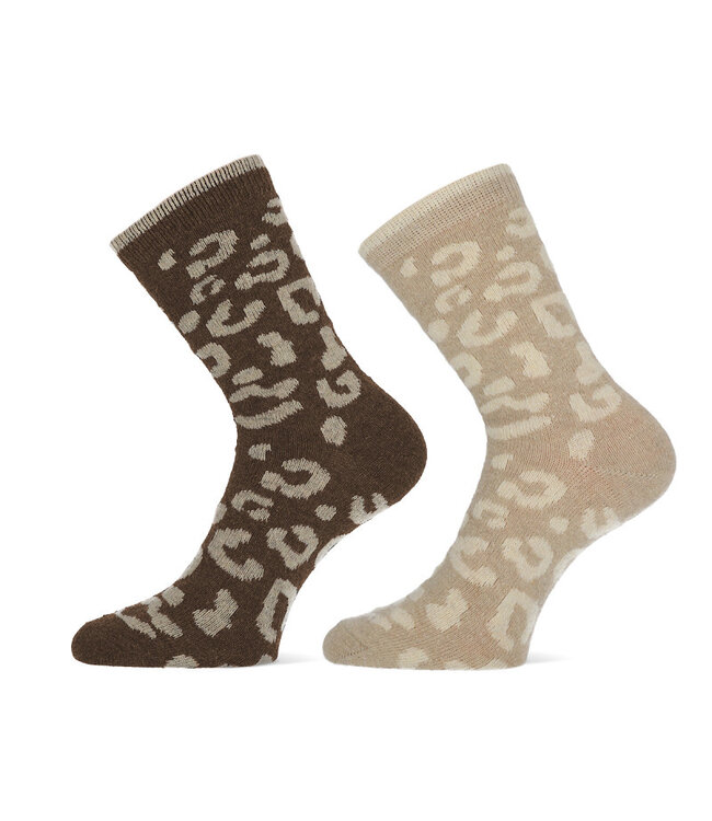 Teckel Tijgerprint sokken wolmix teckel 2 paar