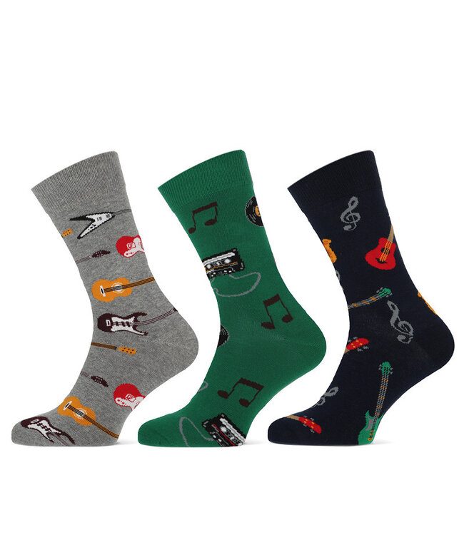 Teckel Vrolijke sokken muziek volledig naadloos 3 paar