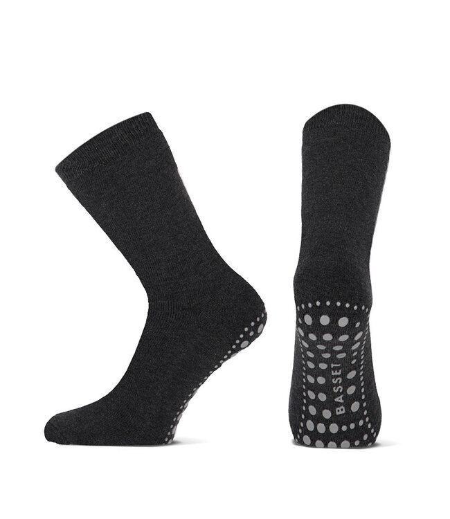 Basset Wollen huissok met stevige antislipzool